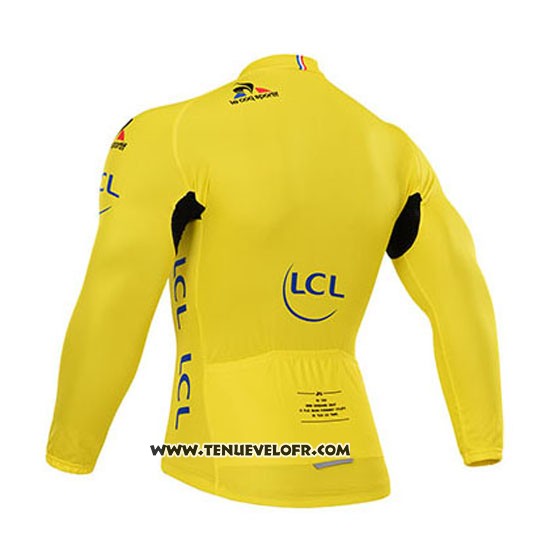 2015 Maillot Ciclismo Tour DE France Jaune Manches Longues et Cuissard